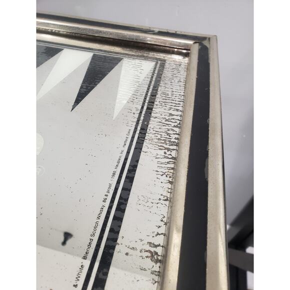 Vintage 1980 Brytone Black & White Scotch Whisky Advertising Mirror Sign Large - Picture 7 of 9